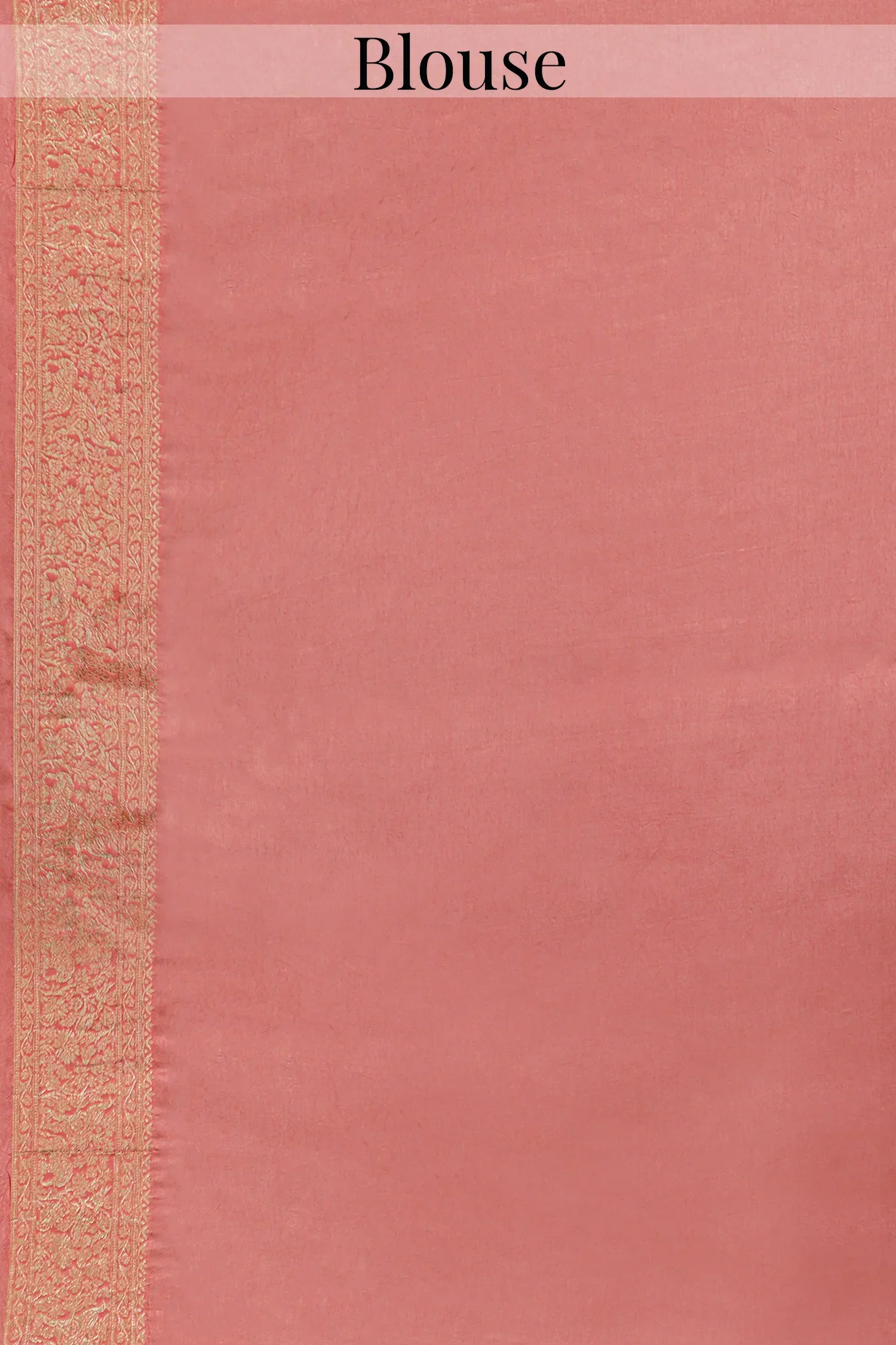 Flamingo Pink Woven Butti Saree in Muga Silk with Elephant and Peacock Motifs - Image 5