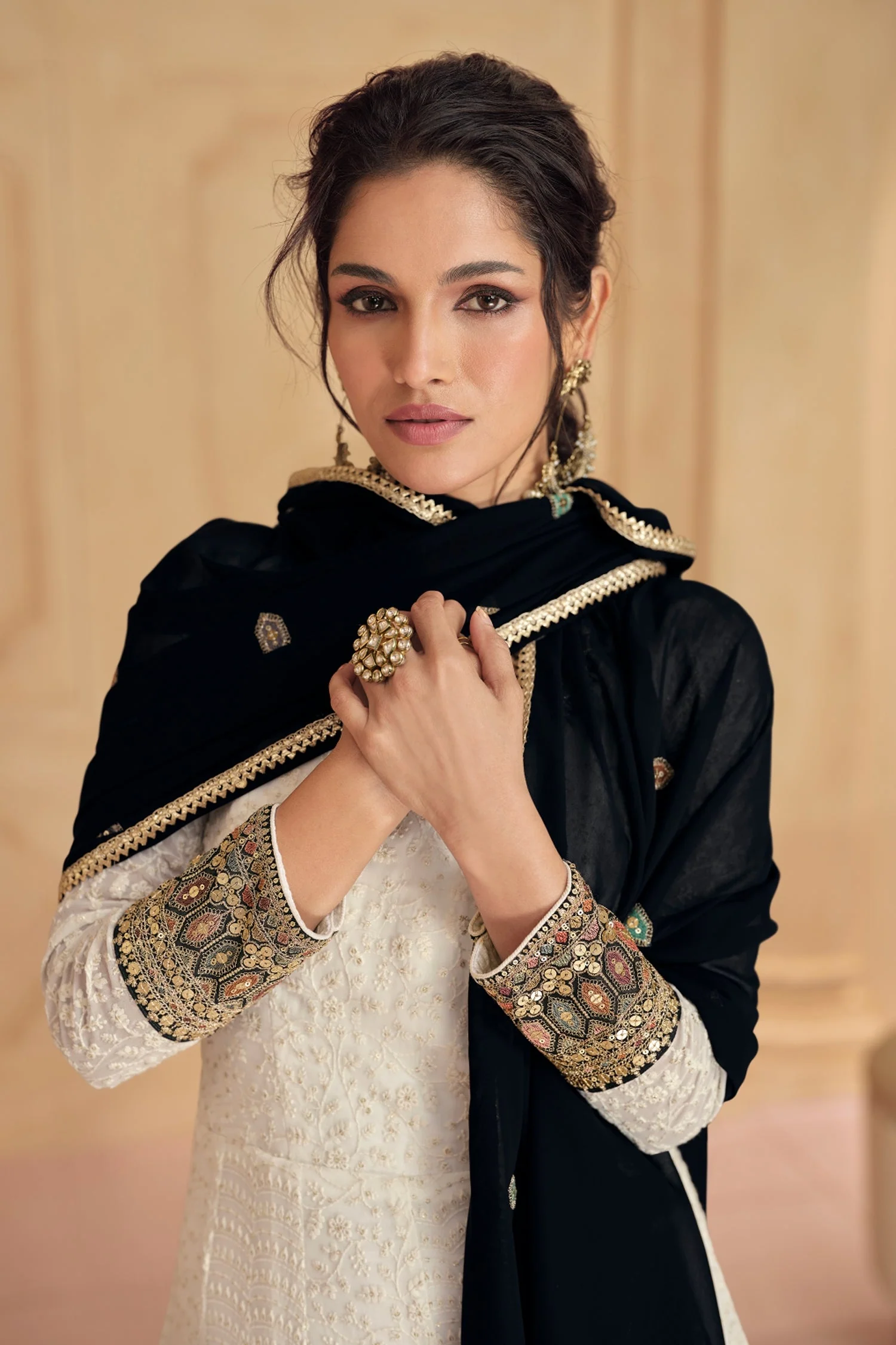 Georgette Thread Embroidered Anarkali Suit - Image 3