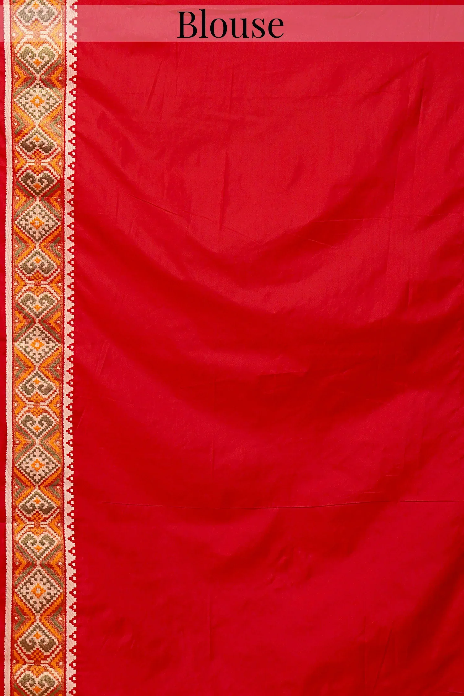 Red Traditional Patola Woven Saree in Silk - Image 6